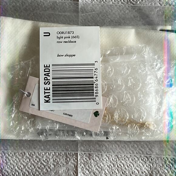 Kate Spade New York Bow Shoppe Row Necklace Pink Gold - Picture 4 of 11